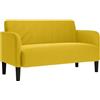 vidaXL Divano Divanetto Giallo 109 cm in Velluto, divanetto, Divano, Divano, Divano a 2 posti, Divano, Divano divanetto, Divano Imbottito