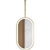TMKDNNKG Specchio da Bagno Girevole Ovale da soffitto con Luce LED (Oro, 60x120 cm)