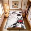 Loussiesd Set di biancheria da letto con copripiumino e 2 federe, motivo geisha giapponese, per bambini, ragazzi, ragazze, adolescenti, in stile giapponese, con fiori di ciliegio