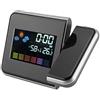 Akozon Meteo LED Digitale, Calendario umidità Proiezione Orologio Previsioni Proiettore Pigra Display Sveglia (Nero)