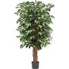 Hollyone Ficus Benjamini Pianta Artificiale Grande, Albero Artificiale Alto 123 cm con 672 Foglie Ideale per Sala da Pranzo, Ingresso e Decorazione Interni