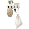 vidaXL Appendiabiti a Muro Bianco 40 x 10,5 x 10,5 cm, Ripiano per Ingresso, Appendiabiti a Muro Moderno, Organizer Elegante, Design Compatto per ottimizzare Lo Spazio