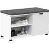 vidaXL Panca per Ingresso con Cuscino con Porta Bianco 80 x 38 x 46 cm, Panca alla Moda, con Spazio di archiviazione Rettangolare, Imbottitura in Tessuto, per l'ingresso, Comoda e Funzionale