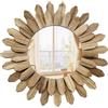 ANEELV Specchio da parete in legno con taglio solare, decorazione da parete in stile bohémien, adatto per soggiorno, camera da letto e corridoi (marrone)