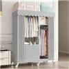 Gumatea Armadio in tela, Portatile Armadio Con appendiabiti, Mensole, armadio indipendente con Non Tessuto Guardaroba in Tessuto, Armadio mobile per Camera da Letto Soggiorno Dormitorio 102X45X170CM grigio