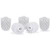 Relaxdays 5X Spazzole per Scopino da Bagno, Ciuffo di Ricambio Spazzolone WC, Filettatura 9,5 mm, Diametro 7 cm, Bianco