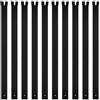 DOITEM DOITM - Cerniera lampo in nylon, lunghezza 40 cm, larghezza 2,5 cm, 10 pezzi, colore: Nero
