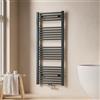 EMKE Scaldasalviette per Bagno 1200x500 mm, Scaldasalviette a Collegamento Centrale, Radiatore per Bagno, Riscaldamento per Asciugamani, Antracite, 513W,Installazione facile