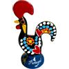 Generic Portogallo Galo De Barcelos, arte popolare portoghese dipinta a mano gallo argilla policroma - simbolo di buona fortuna e prosperità - souvenir dal Portogallo (6,5 cm di altezza) (nero)