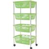 cosedacasa Carrello Porta Frutta 4 Ripiani vivande cestini Contenitore Multiuso Rosso Verde Blu Grigio Bianco c/Ruote Prodotto Italiano ma Robusto