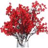 PATIKIL Fiori Artificiali, 6pcs Fiori Finti Europei Bouquet Finto Fiorito per Decorazione Casa Giardino Cucina Matrimonio Festa Decorazione Rosso