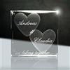 3Dglas Cristallo, Ti Amo | Dado in Vetro Laser 3D da 50 mm con Incisione | Il Regalo per San Valentino o per l' Anniversario