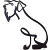 Generic Statua di cane Schnauzer minimalista in metallo nero statuetta d'arte regalo decorazione ornamento da scrivania