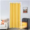 SK Studio Tende Oscuranti per Porta, Isolamento Termico Tenda Porta Finestra, tasca per canna, Tenda Oscurante in Tinta Unita per Porta, armadio, cucina Giallo, 86x203cm