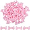 QUARKZMAN 50Pz Fiocchetti Rosa 1.2 x 0.6 Mini Fiocco di Nastro a Griglia Piccoli Multicolori Raso Ingrosso per DIY Cucito Scrapbooking Regalo Presente Decorazione Casa Natalizi
