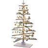Mendler Albero di natale moderno HWC-H77 decorazione natalizio 3D stile Shabby legno 130x82x82cm - bianco