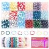 Qtuie Perline per Braccialetti Adulti Kit per fare Braccialetti 8mm Perline di Vetro Colorate Set Braccialetti Bambina fai da te Perline Tonde per Fare Braccialetto Collane Gioielli Regalo 450Pcs