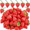 Gresorth 30pcs Artificiale Rosso Fragola Decorativo Falso Frutta Casa Festa Festival Decorazione