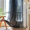 A.Monamour Tenda Interni Traslucido Semi Oscurante Boho Decorativo con Nappe a Righe Effetto Lino Tessuto Spesso Tende a Pannello Porta Finestra per Camera da Letto Soggiorno Cucina, 1 Pezzo, nero