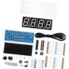 WPKD BLUEIY Kit Orologio Digitale a LED Fai-da-Te, Display Automatico a 4 Cifre, Temperatura, Orologio Esterno in ABS Robusto e Trasparente, con Controllo della Luce, Orologi da Tavolo di