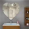 Besttoolifes Autohesion Specchio decorativo da parete a forma di cuore, per soggiorno, camera da letto, ingresso, bagno, vetro acrilico argento, immagine ad alta definizione (40 cm)