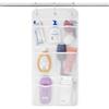 Generic Confezione da 2 portaoggetti da doccia in rete, 7 tasche, organizer da doccia con rete ad asciugatura rapida, organizer portatile salvaspazio per contenere sapone, shampoo e navi da crociera (bianco)