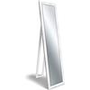 Lupia - Specchio da Terra Moderno BOSTON SHABBY WHITE FLOOR MIRROR 40x160cm, Cornice Legno Ecologico, Regolabile con Cavalletto o Appendibile, Vetro Cristallo Riflettente, Bianco, Legno