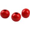 Wambere 50 perline di legno colorate di diametro 20 mm, rotonde di legno, da infilare, perline sparse, perline di legno con diametro del foro di 7 mm, per braccialetti fai da te, colore rosso
