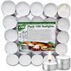 AROMATIS - 100 x Candele da Tè Bianche Singole Senza Fragranza - Candeline Senza Odore Ø 39 mm - Durata 4 Ore - Ideale Scaldapiatti, Decorazioni, Ambientazione, Bruciatore di Essenze