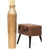 Leewadee Vaso da Terra Grande Alto 85 cm - Vaso Oro Legno di Mango Fatto a Mano da Interno Erbe della Pampa