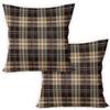 ggaimwf Federe per cuscini scozzesi 2 pacchi Marrone cioccolato Cuscini di tiro A quadretti Plaid Tema scozzese Fodere per cuscini Salone Camera da letto Con cerniera invisibile 40x40cm