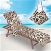 Surwin Telo Mare per Lettino Microfibra, Leopardato 3D Fodera per Sedia da Spiaggia Copertura per Sedia di Sdraio con Tasche Laterali, Asciugamano per Spiaggia Piscina Sport (75x210cm,Crema)