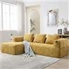Zepneiy Divano con funzione letto, grande divano a 3 posti in forma L, design moderno, poltrona lounge imbottita con chaise longue, braccioli e 3 cuscini, mobili per soggiorno, divano letto per soggiorno