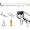 LIYI929GP Binario Tenda Soffitto Da Esterno Porta Finestra Camera Da Letto Soggiorno Cucina, Bastoni Per Tende Estensibile Binari Scorrevoli Barre Per Tende, Guide Decorative Muto Liscio Durevole(1.3-2.4m)