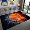 Xisnuient Fuoco Tappeto da Basket Ragazzi Camera Letto Soggiorno Giocatore Tappeti di Superficie Adolescenti Bambini Sala Giochi Aula Stampato 3D Balls Sports Divertente Porta (Multi 1,80x120 cm)