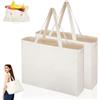 TranRantic Borsa di Tela 45 x 35 x 8cm, 2 Grandi Naturale Borse di Stoffa, Tote Bag Cotone in Tela Riutilizzabili, Donna Borse Tote per lo Shopping e per Andare al Lavoro
