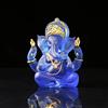 NNYCC Ganesh Idol Statua 14cm Resina Cristallo Decor indù Elefante Dio Signore Buddha Ganesha regalo decorazione,Blu