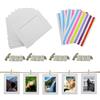 REBECCAHOWARD 40 Pezzi 10 x 15 cm Cornici in Carta Bianca con 4 Adesivi Colorati Angolo,Appendere in Carta,Espositore Appendere,Legno Decorazione, Tenda Fotografica Stanza Decorazione,Regali Natale