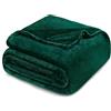 Exclusivo Mezcla Coperta in Pile, Leggero, 230x270 cm, Morbido et Soffice | Copriletto Reversibile Multiuso, Lavabile in Lavatrice, Tutte le stagioni, All'aperto, Verde Bosco
