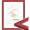WANDStyle cornice per la camera dei bambini, per i disegni, 10x10 cm quadrato, cornice in legno rosso, granulato, Made in Germany - H120