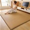 guoiooi Tappetino Tatami giapponese tradizionale in bambù e rattan intrecciato, materasso futon giapponese arrotolabile, tappetino gigante in memory foam for meditazione e gioco zen(Light brown,180x200cm)