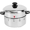 YARNOW 1pezzi Timer Meccanico Creativo Forma Di Pentola Contaminuti Manuale Per Cucina Timer Visivo Minuti Promemoria Cottura Facile e Divertente Per Casa e Scuola