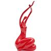 HAUCOZE Donna Figurina Yoga Scultura Statua Moderna Soprammobile 33cm | Rosso Resina Ornamento Artigianale Arte Decorazione Compleanno Festiva Regalo per Scaffalf Scrivania