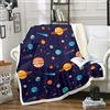 Loussiesd Universe Planet - Coperta in pile Sherpa, motivo cielo stellato con galassia, per letto matrimoniale, 152,4 x 200,7 cm