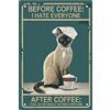CREATCABIN Gatto Targa Metallo caffè Metallo Vintage Retro Arte Murale Appeso Ferropinto Poster Targa Animalivertenti Famiglia Decorazioni Parete per Soggiorno Camera Letto Cucina Cafe Decor 20x30 cm