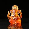 NNYCC Ganesh Idol Statua 14cm Resina Cristallo Decor indù Elefante Dio Signore Buddha Ganesha regalo decorazione,Arancia