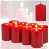 Smart-Planet Candelo - Set di 8 candele natalizie per la corona dell'Avvento, colore rosso, 4,8 cm x 8 cm