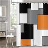 Hnmdmyi Tenda da doccia arancione 180x200, Tende da doccia grigio bianco e nero Tenda da bagno moderna geometrica decorativa impermeabile in tessuto poliestere lavabile Tenda da bagno con ganci