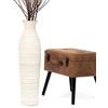 Leewadee Vaso da Terra Grande Alto 65 cm - Vaso Bianco Legno di Mango Fatto a Mano da Interno Erbe della Pampa