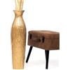 Leewadee Vaso da Terra Grande Alto 65 cm - Vaso Oro Legno di Mango Fatto a Mano da Interno Erbe della Pampa